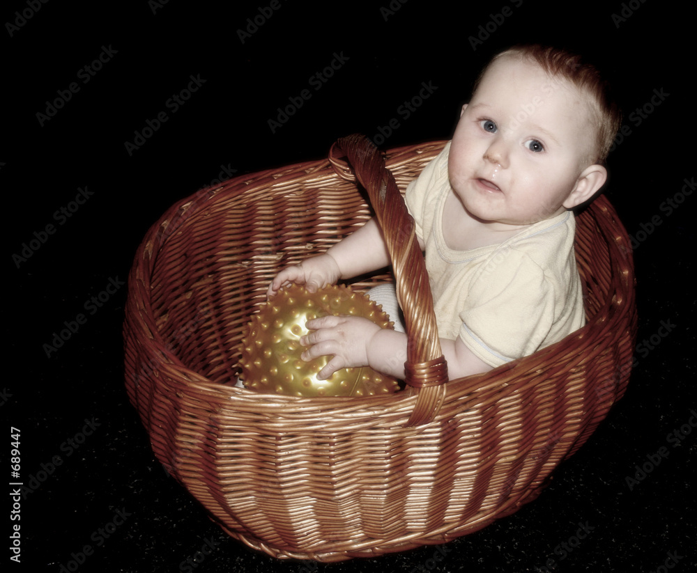 baby im korb Stock Photo | Adobe Stock