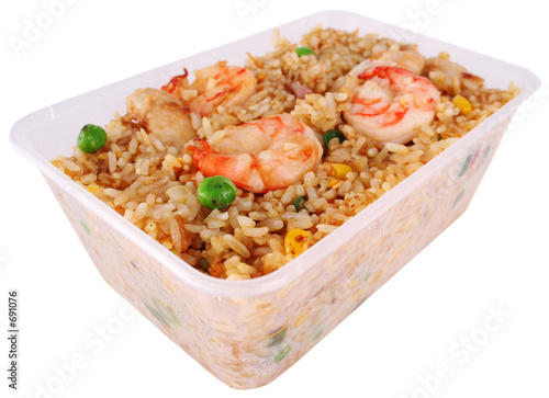 fried rice with clipping path