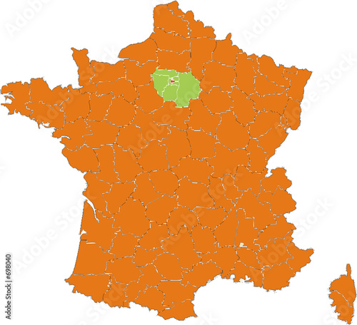 les départements français en metropole