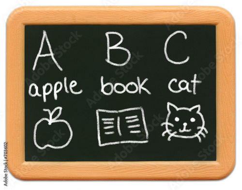 child's mini chalkboard - abc