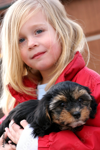 girl with dog