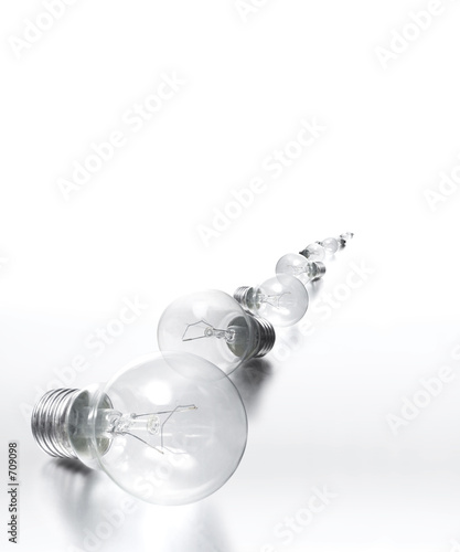 row of light bulbs - all in focus