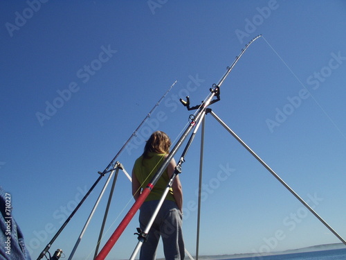 woman sea fishing