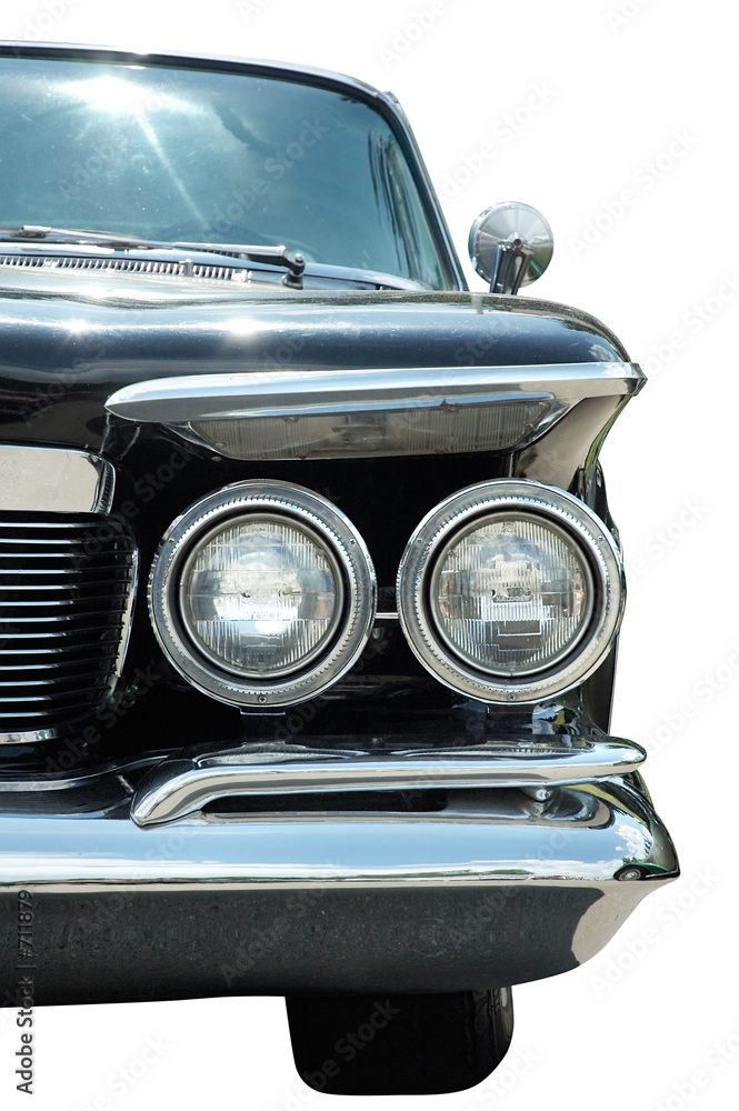 Fotografie classic black retro car isolated