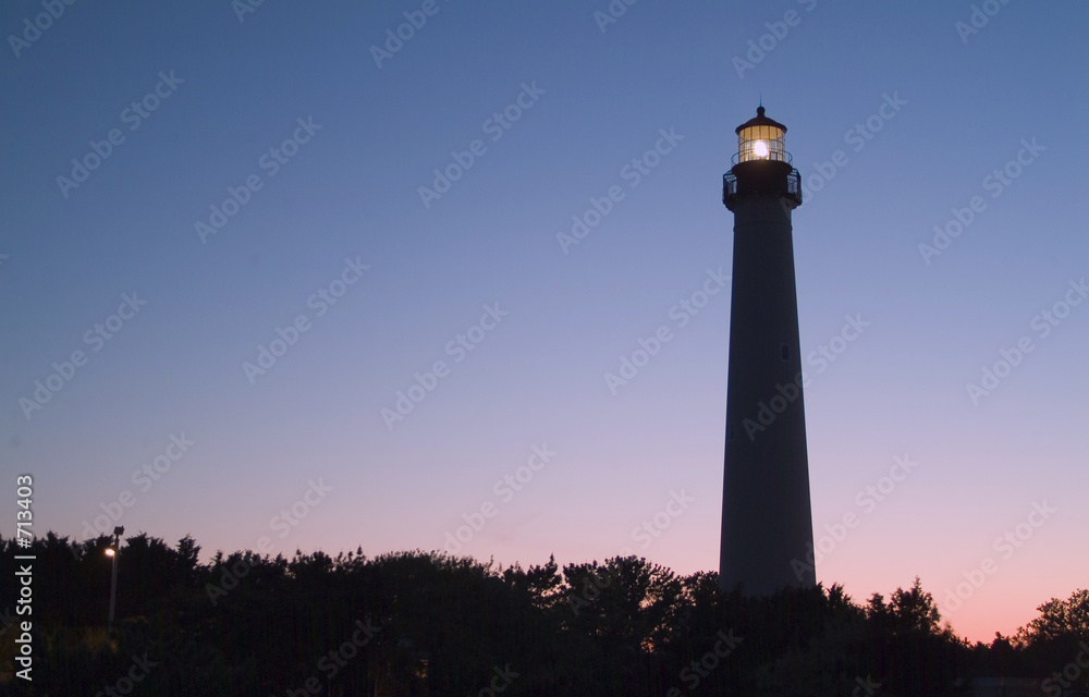 cape may lighthouse at dusk