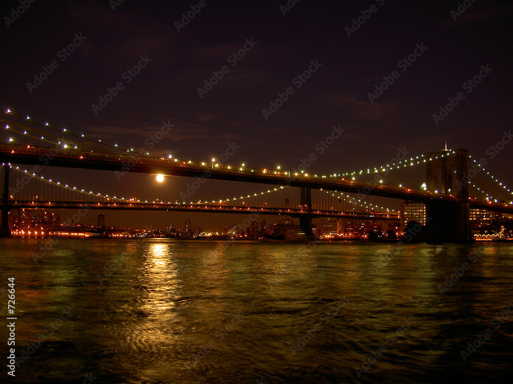 brooklyn bridge moon light