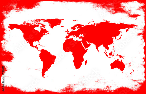 white-red grunge map