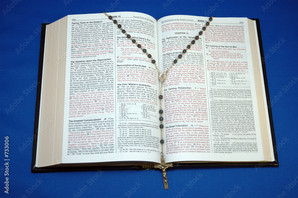 Obraz premium holy bible and rosary 2