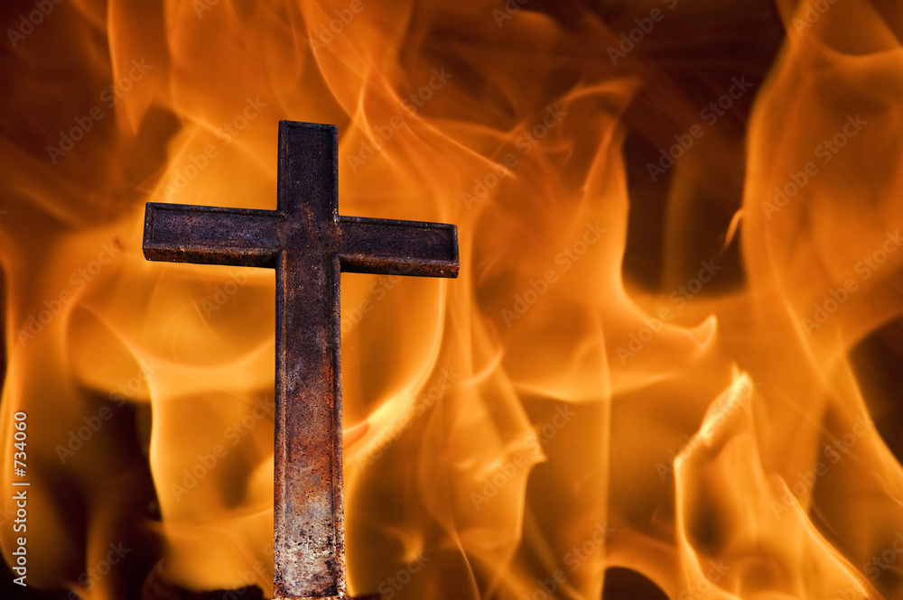 Φωτογραφία cross on fire