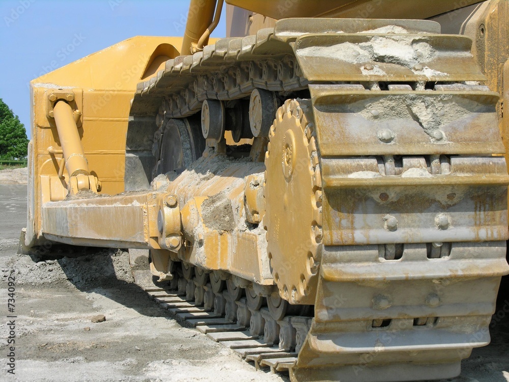 closeup of bulldozer