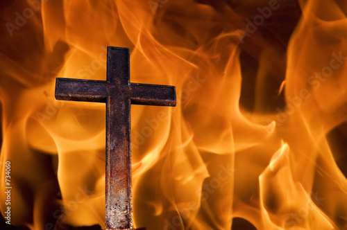 cross on fire
