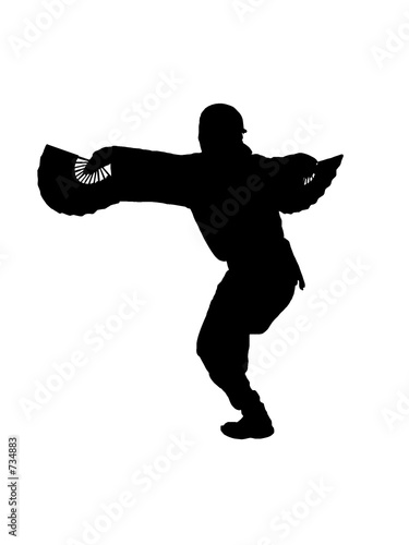 japanese dancer silhouette with clipping path