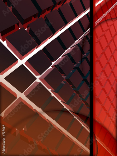 red 3d layout design