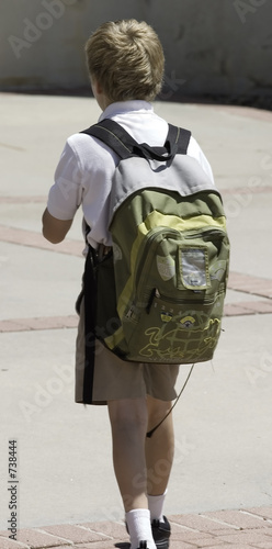 student walking to school
