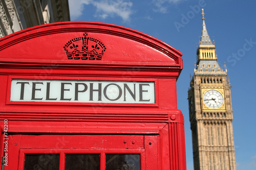 phone box and big ben  london