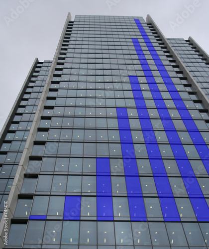 blue skyscraper bar chart graph