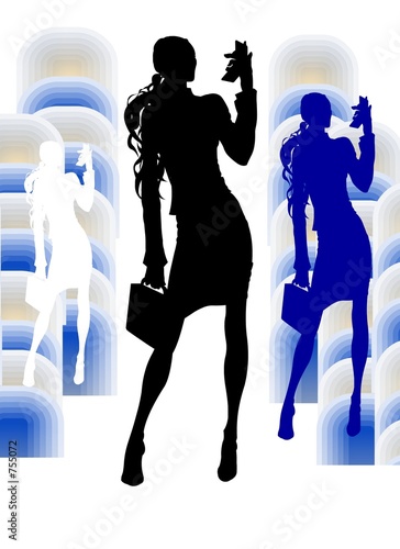 business woman with video-phone