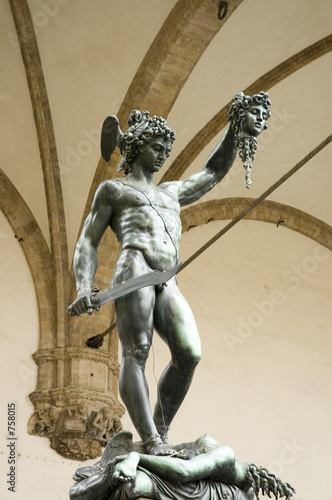 bronze statue of perseus, florence, tuscany, italy