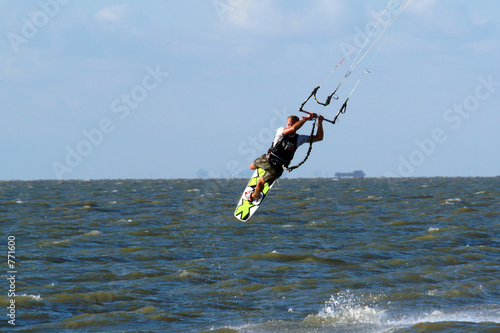 kitesurfer flying