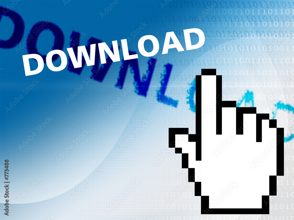 hand click download