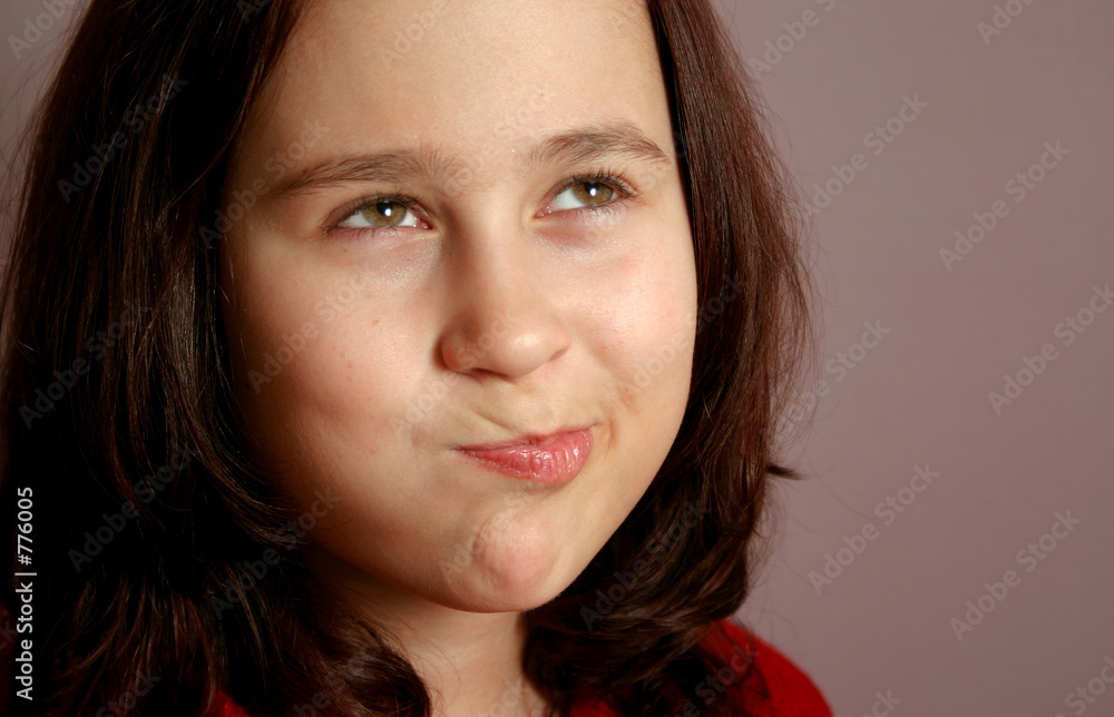 girl with a wondering face girl with a wondering face