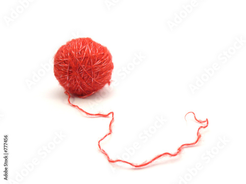 red wool ball