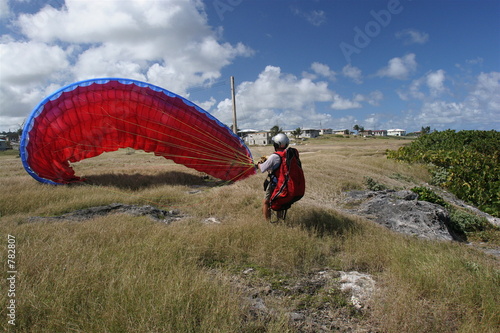 paraglider caribbean take off