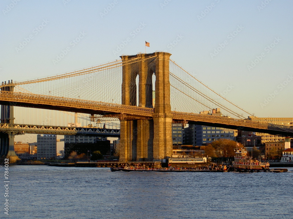 brooklyn bridge in evening