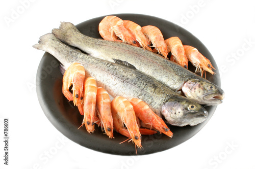 trout and shrimp