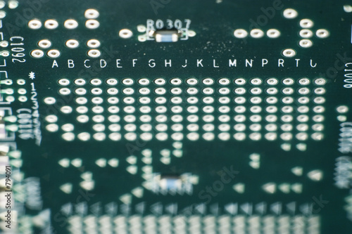 Canvas-taulu motherboard contacts marked with alphabet