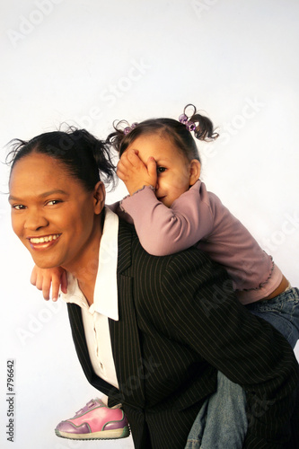 working mother with daughter