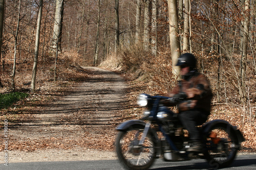 danish landscape and motorbike