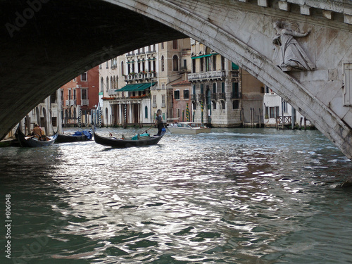 the bridge and gondolas in venice. italy