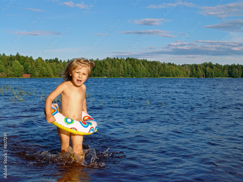 Photography a bathing girl