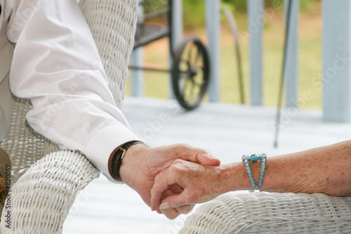 seniors holding hands photo