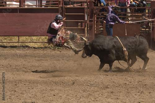 bull rider takes off