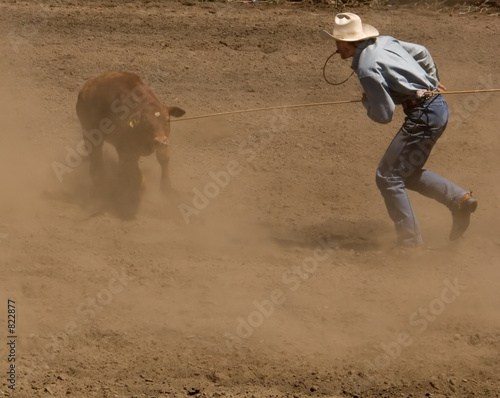 calf roper gets ready for tie