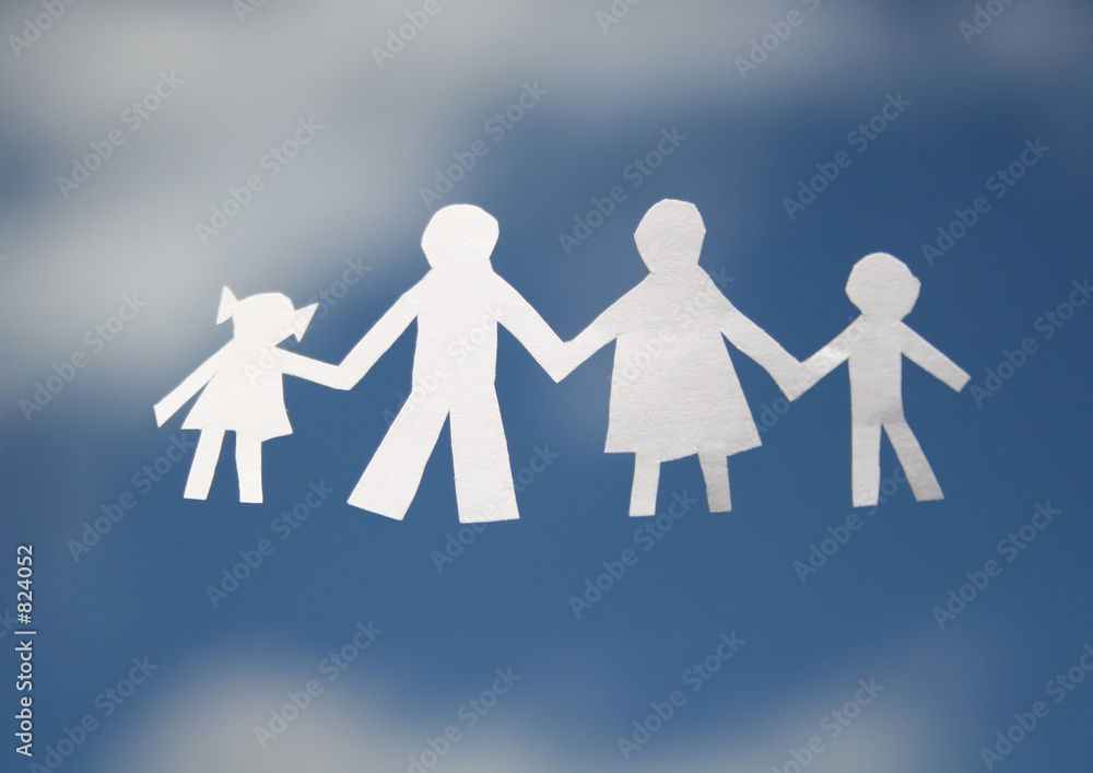 paper family on sky paper family on sky