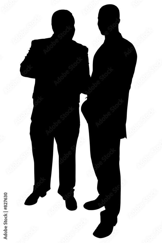 silhouette with clipping path of two businessmen t silhouette with clipping path of two businessmen t