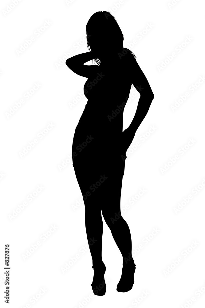 silhouette with clipping path of female fashion mo