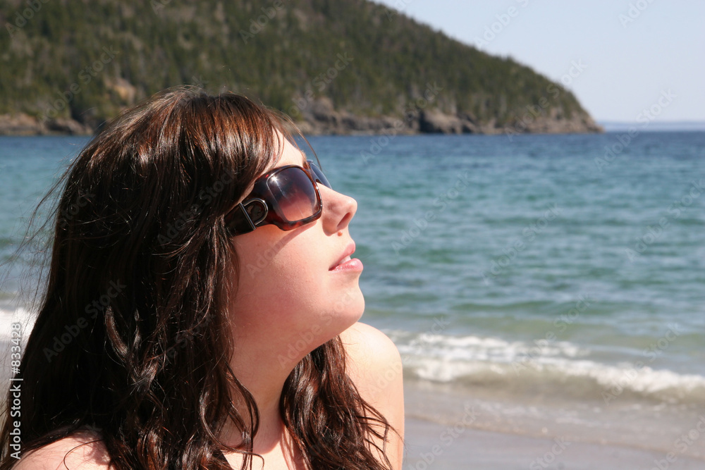 woman on beach posing 2