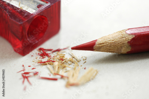 Obraz na płótnie red pencil and shavings