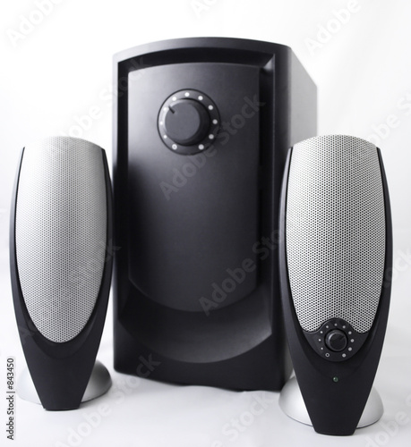 Bild auf Leinwand computer desktop speakers with subwoofer 01