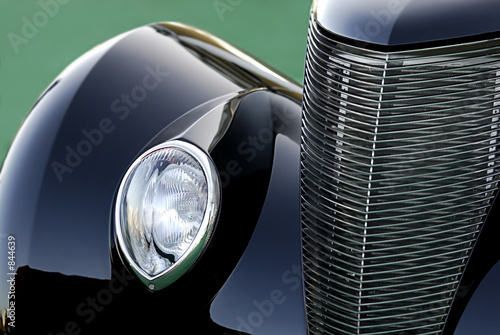 classic vintage car in black: abstract
