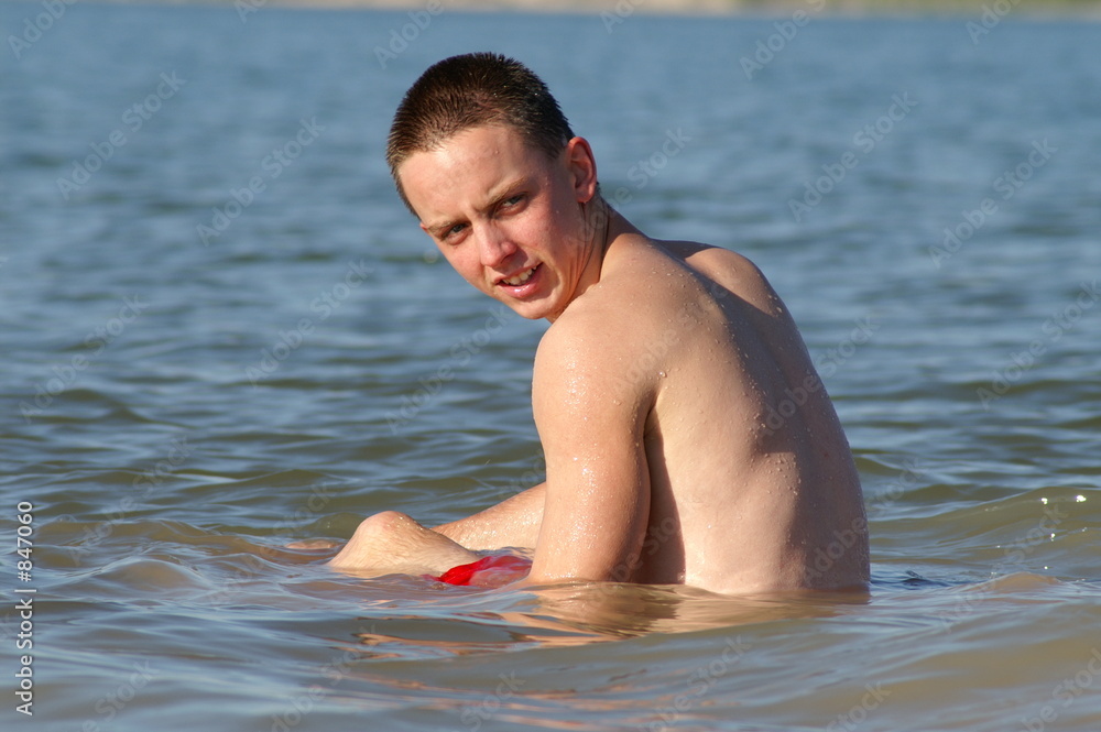 teenage boy in water