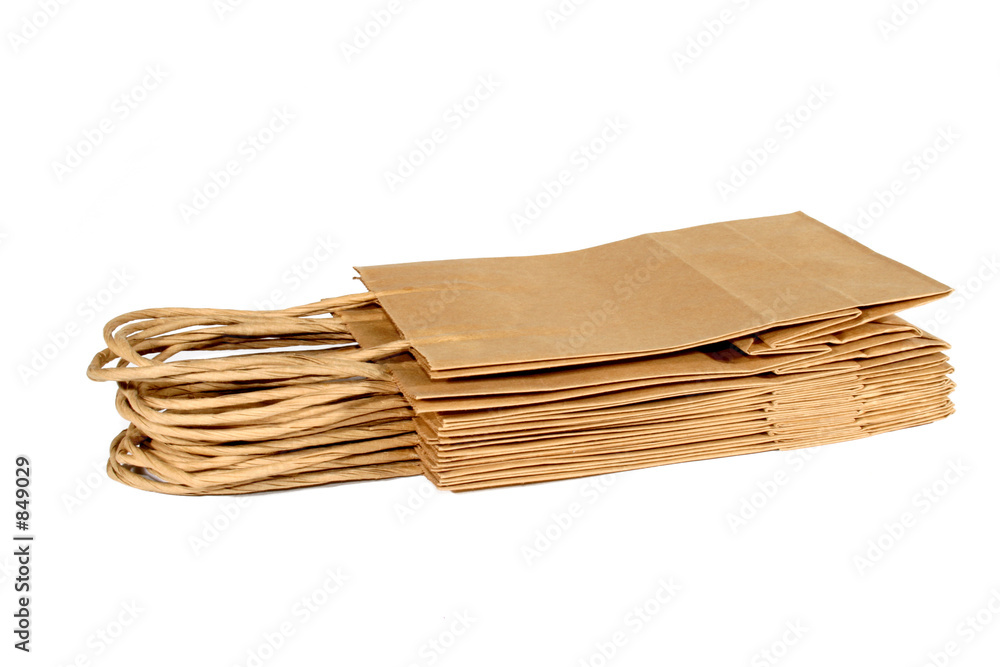 brown bags stacked