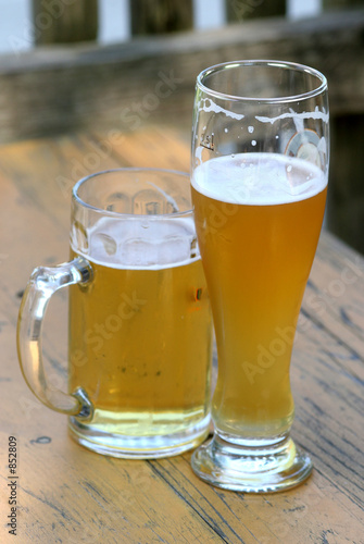 two glasses beer