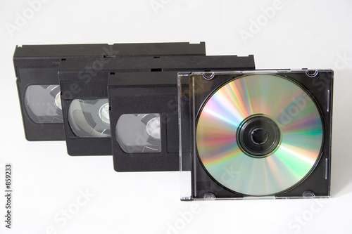 vhs cassettes and cd disc