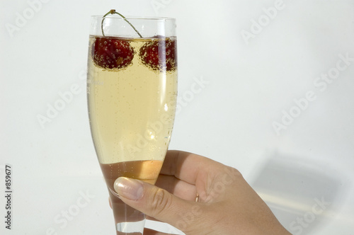 hand with champagne