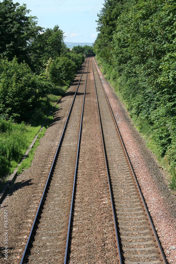 railway tracks and trees